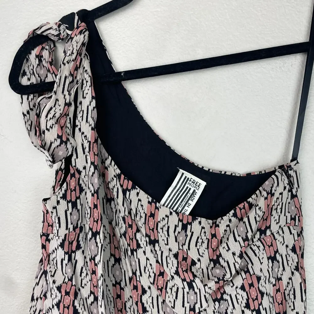 Free People Mini Dress One Shoulder Aztec Print